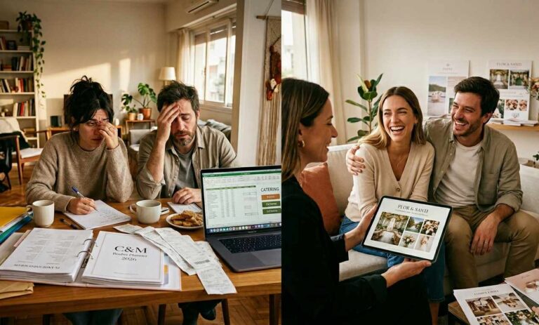 Organizar mi casamiento sola vs. contratar Wedding Planner: pros, contras y nivel de estrés