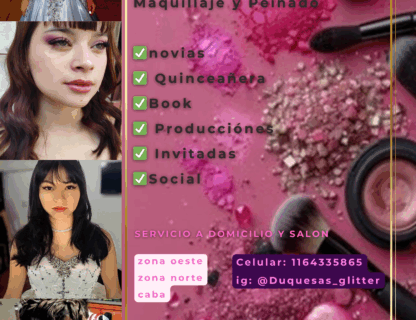 Duquesas glitter- Maquillador y peinadora profesional